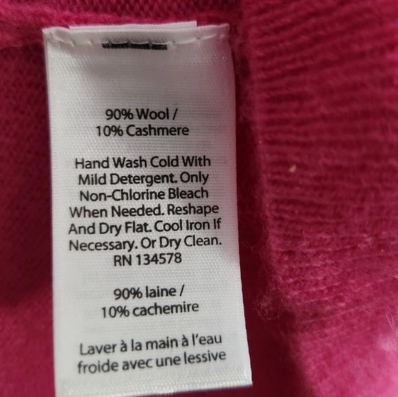 Vinyard vines wool Cashmere vneck sweater link barbiecore soft oversized Small - Picture 3 of 7